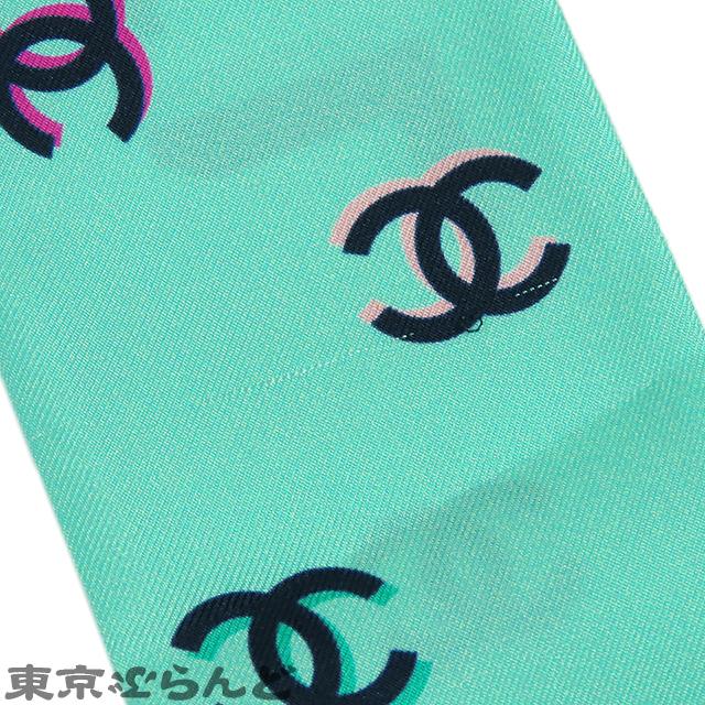 CHANEL シャネル スカーフタイ 棒スカーフ ミントグリーンx CHANEL シャネル スカーフタイ 棒スカーフ ミントグリーンx