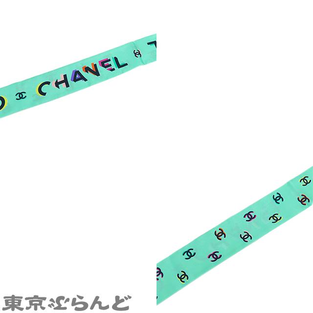 CHANEL シャネル スカーフタイ 棒スカーフ ミントグリーンx CHANEL シャネル スカーフタイ 棒スカーフ ミントグリーンx