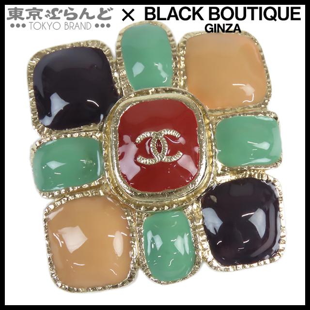 CHANEL シャネル ブローチ 08A ゴールドxマルチカラー メタル グリポワ 