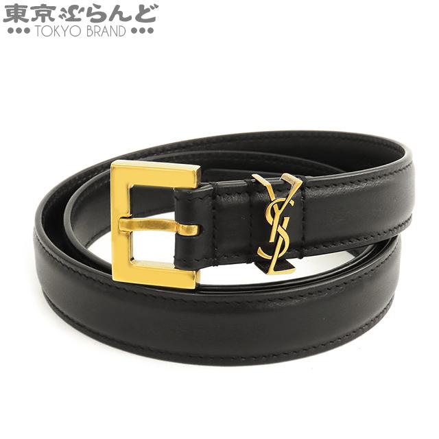 サンローラン SAINT LAURENT ブラック レザー ベルト SAINT LAURENT YSL グレインレザー ベルト 人気 (Saint Laurent/ベルト
