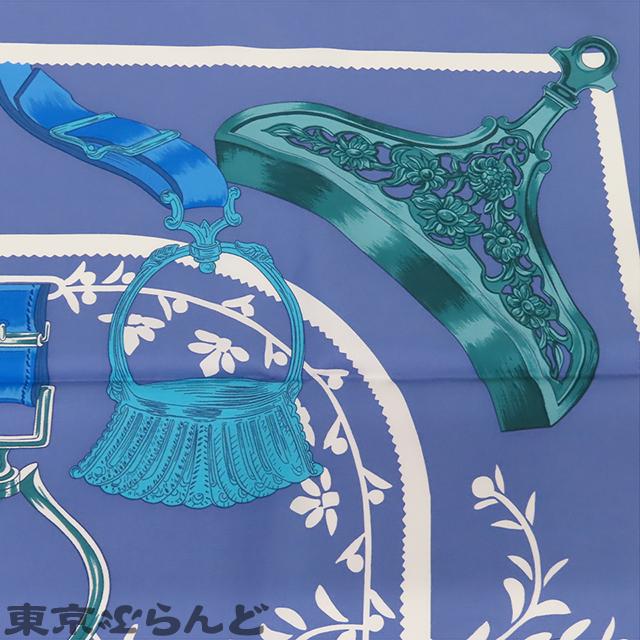 【美品】HERMESスカーフ カレ90 エトリエ／鐙 シルク100％ HERMES（エルメス） スカーフ カレ 90 鐙・リミックス Etriers Remix
