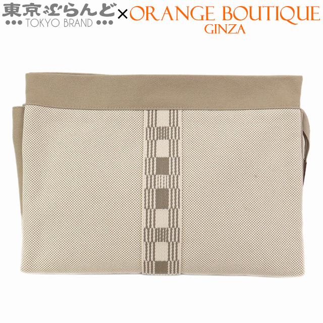 エルメス HERMES ジメトゥ GM クラッチポーチ ナチュラルxグリスポンス 