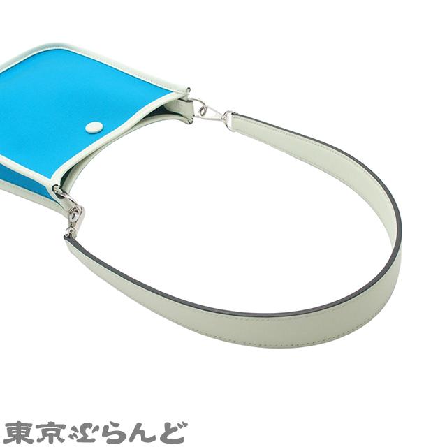 HERMES エルメス ネオエヴリン TPM W刻印 ブルーアズテックxミントx 