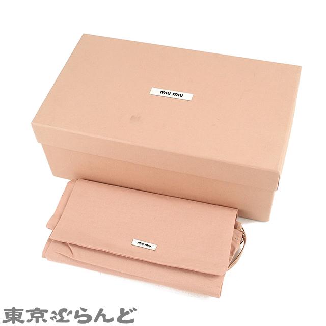 miu miu（ミュウミュウ） ヒールストラップ ミュール レッド パテント