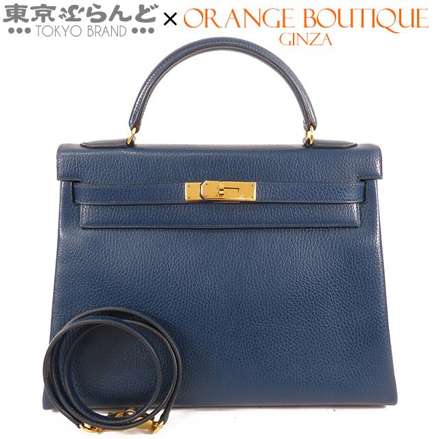 エルメス HERMES ネイビー　ケリー32 内縫い S刻印 ゴールド金具　希少 HERMES（エルメス） ケリー 32 ○Y刻印 ネイビー ゴールド金具