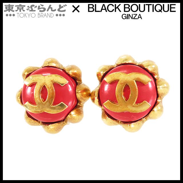 シャネル CHANEL ココマーク イヤリング ゴールドxレッド メタル 28 GP 