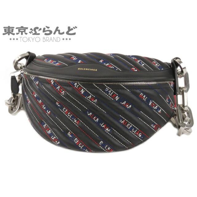 安い購入 送料無料 バレンシアガ レディース メンズ ブラック レザー バイクチェーン ロゴ ショルダーバッグ スーベニアバッグ Balenciaga 財布 帽子 ファッション小物