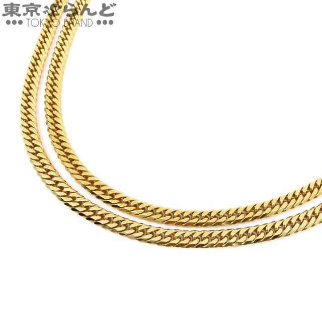 返品可 喜平 6面 ダブル ネックレス K18YG イエローゴールド 金 750 