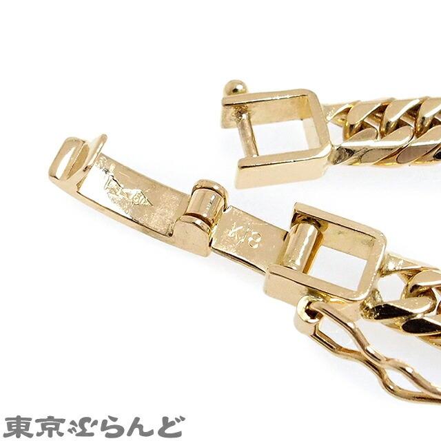 返品可 喜平 6面 ダブル ネックレス K18YG イエローゴールド 金 750