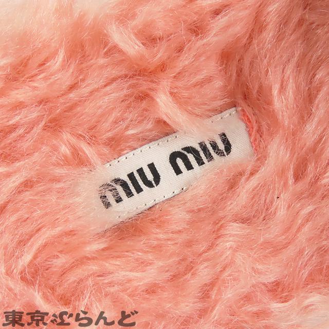 ミュウミュウ MIUMIU フラットサンダル ピンク エコファー フラワーモチーフ 37 サンダル レディース 101625888｜tokyobrand｜06