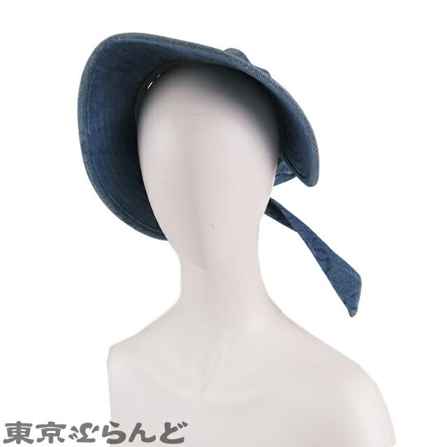 CHANEL シャネル サンバイザー 帽子 ブルー レディース