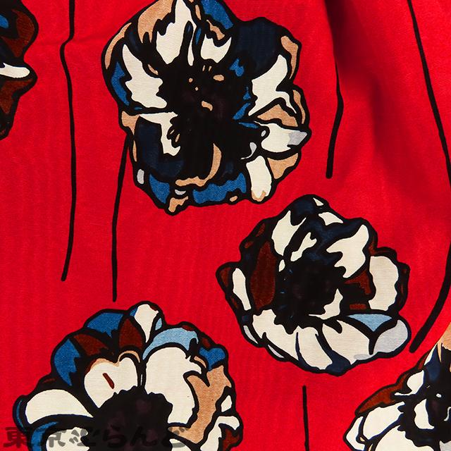 miu miu（ミュウミュウ） ギャザースカート MG658 レッドxマルチカラー