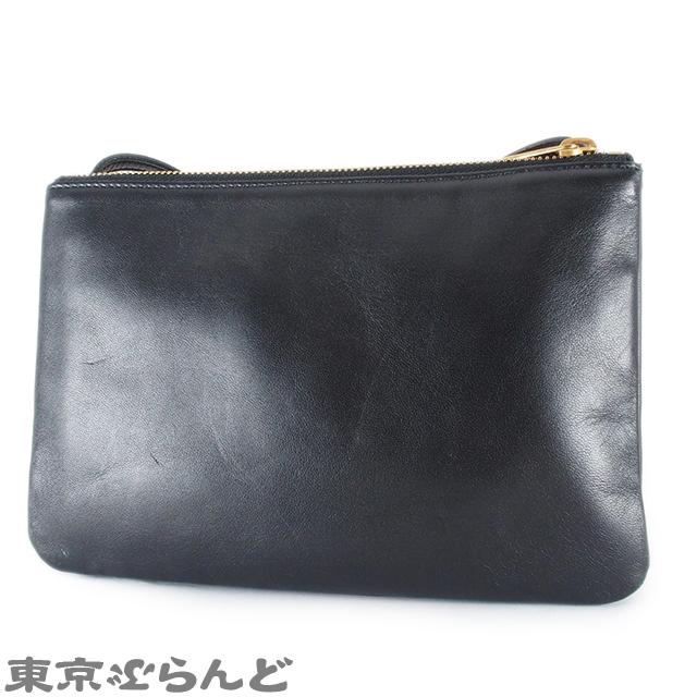 CELINE セリーヌ トリオバッグ スモール ブラック 黒 ゴールド CELINE セリーヌ トリオバッグ スモール ブラック 黒 ゴールド