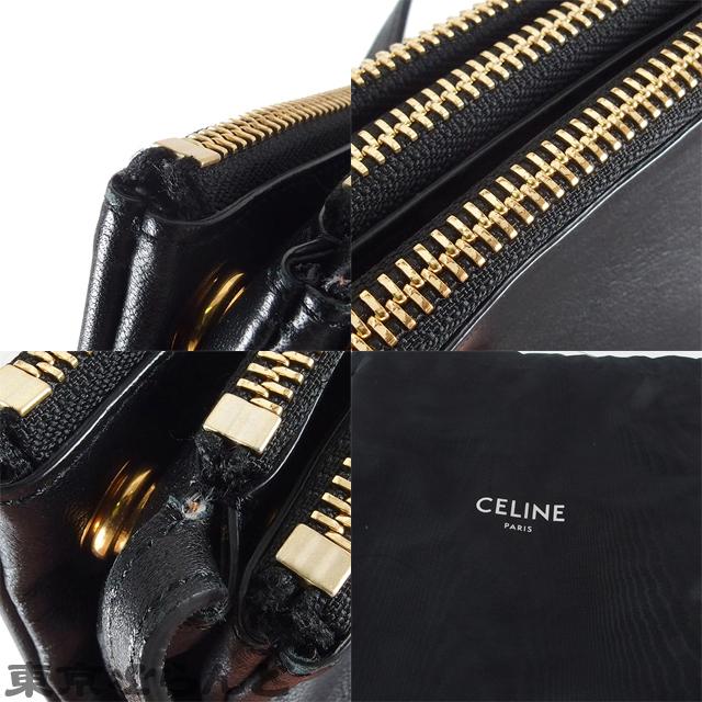 CELINE セリーヌ トリオバッグ スモール ブラック 黒 ゴールド CELINE セリーヌ トリオバッグ スモール ブラック 黒 ゴールド