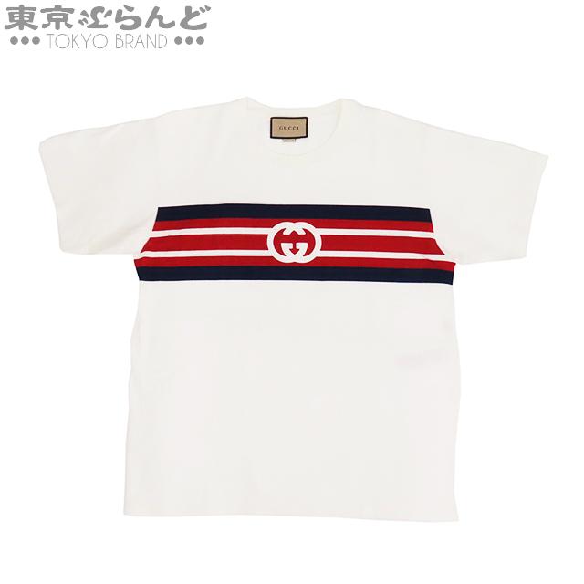 グッチ GUCCI インターロッキングG Tシャツ 616036 ホワイト コットン ロゴ 白地 S 半袖Tシャツ メンズ 101667797