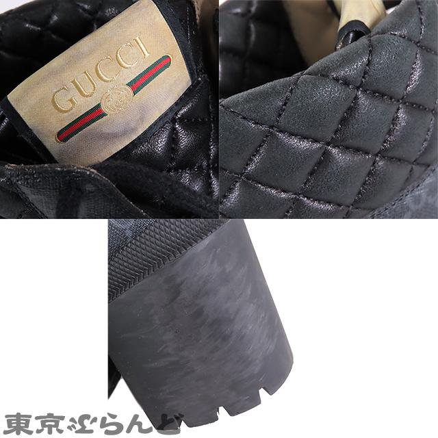 グッチ GUCCI Trip アンクルブーツ 659691 ブラックxグレー レザー GG