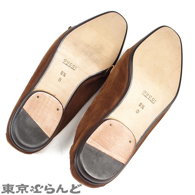 GUCCI グッチ ホースビット フリンジ フラットシューズ ブラウン