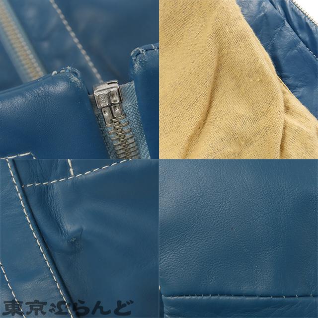 DIESEL（ディーゼル） レザージャケット A03560 ブルー レザー M