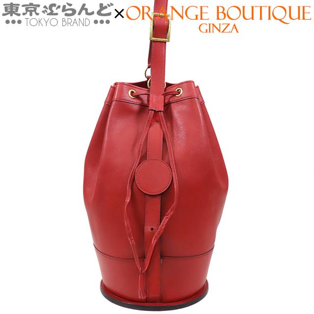 エルメス HERMES スタンディ 肩掛け 巾着 カバン ヴィンテージ バケツ ばけつ ショルダーバッグ クシュベル S〇刻 ルージュヴィフ レッド エルメス HERMES スタンディ 肩掛け 巾着 カバン ヴィンテージ バケツ