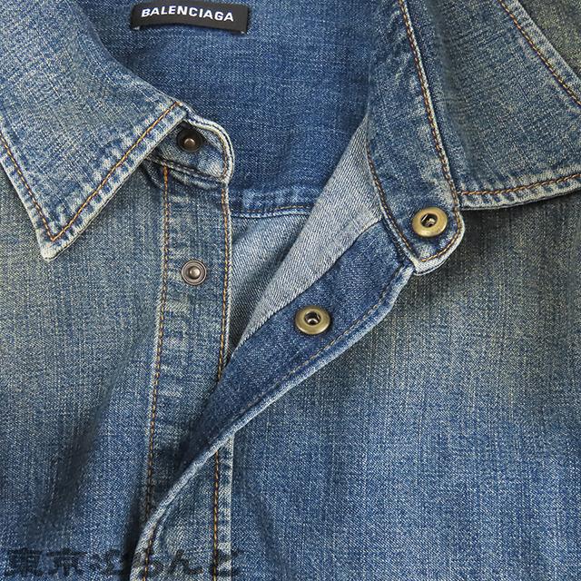 BALENCIAGA バレンシアガ デニムシャツ 長袖 583490 インディゴ BALENCIAGA バレンシアガ デニムシャツ 長袖 583490 インディゴ