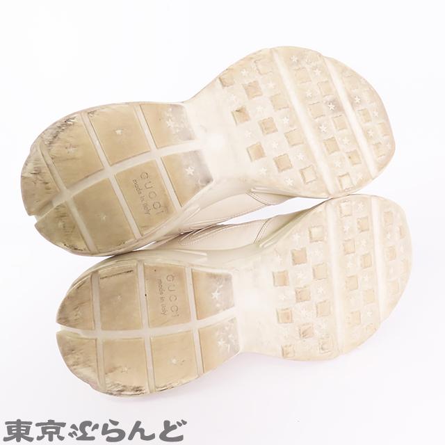 GUCCI グッチ ライトン ロゴ スニーカー 500877 ベージュ レザー GUCCI グッチ ライトン ロゴ スニーカー 500877 ベージュ レザー