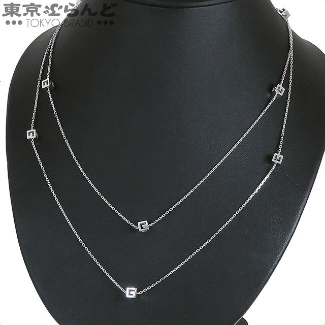 GUCCI（グッチ） GUCCI Gキューブ ロング ネックレス K18WG ホワイト