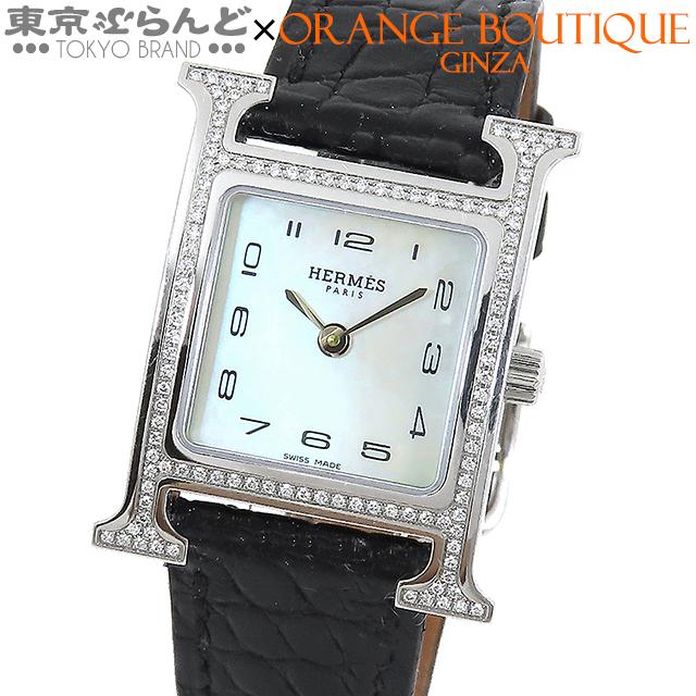 HERMES エルメス Hウォッチ ダイヤベゼル W046518WW00 HH1.235 D刻 SS  