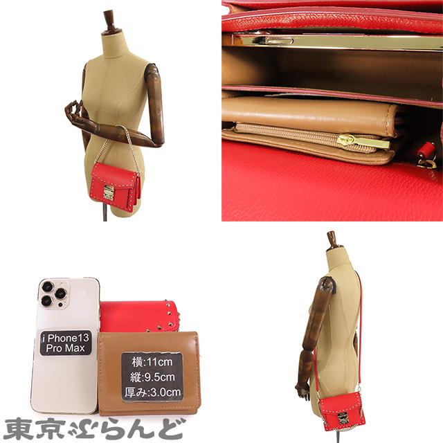 MCM（エムシーエム） MCM Mini Patricia studded crossbody レッド 
