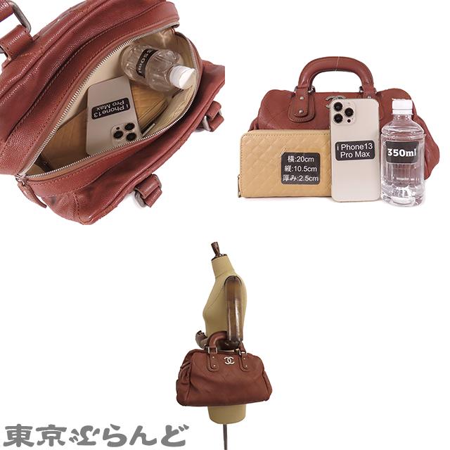 CHANEL シャネル ワイルドステッチ ミニボストンバッグ ブラウン CHANEL シャネル ワイルドステッチ ミニボストンバッグ ブラウン