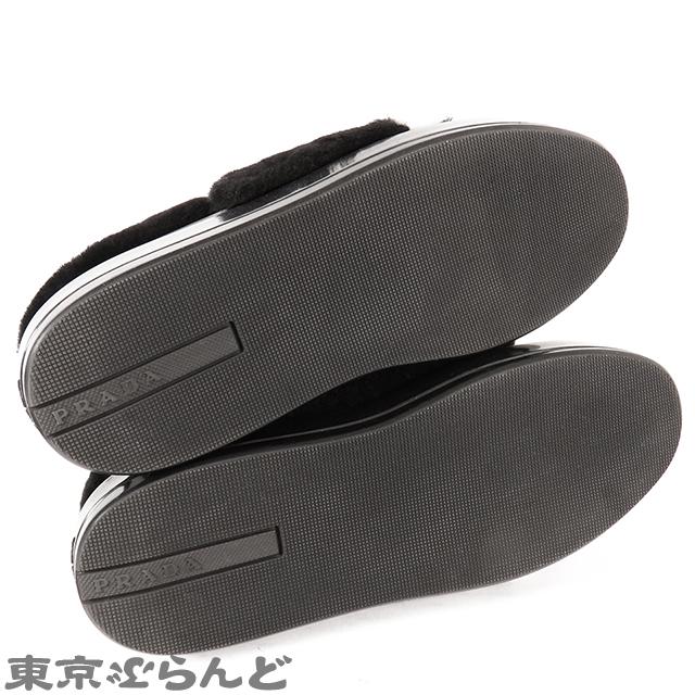 PRADA（プラダ） ファー スニーカー 1E778H ブラック シープスキン