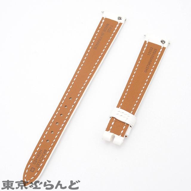 エルメス HERMES 純正 替えベルト U刻印 ホワイト アリゲーター ラグ幅13mm 尾錠幅10mm 腕時計ベルト レディース 2022年 未使用  101681008