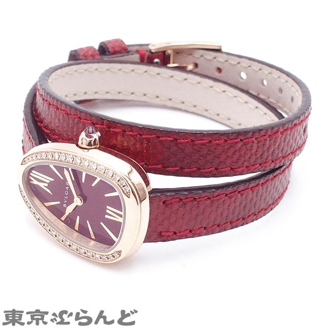 BVLGARI ブルガリ セルペンティ 102730 K18PG ダイヤモンド レザー 二  
