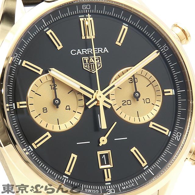 タグホイヤー TAG HEUER カレラ クロノグラフ CBN2044.FC8313 ブラック K18YG レザー 金無垢 箱・保証書付き 腕時計 メンズ 自動巻 展示未使用 101685446｜tokyobrand｜05