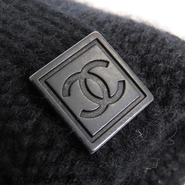 CHANEL（シャネル） ニット帽子 スポーツライン 黒 ブラック カシミヤ