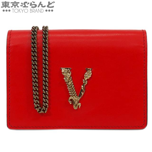 ヴェルサーチェ VERSACE ヴィルトゥス ミニ チェーンショルダー レッド 