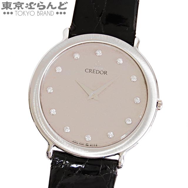 SEIKO（セイコー） クレドール GBAJ003 7770-6100 Pt900 レザー ダイヤ