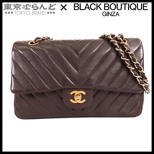 CHANEL シャネル Wフラップ Wチェーン ショルダーバッグ ダーク