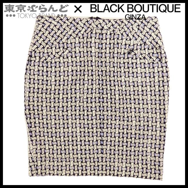 CHANEL ホワイトツイード タイトスカート 40