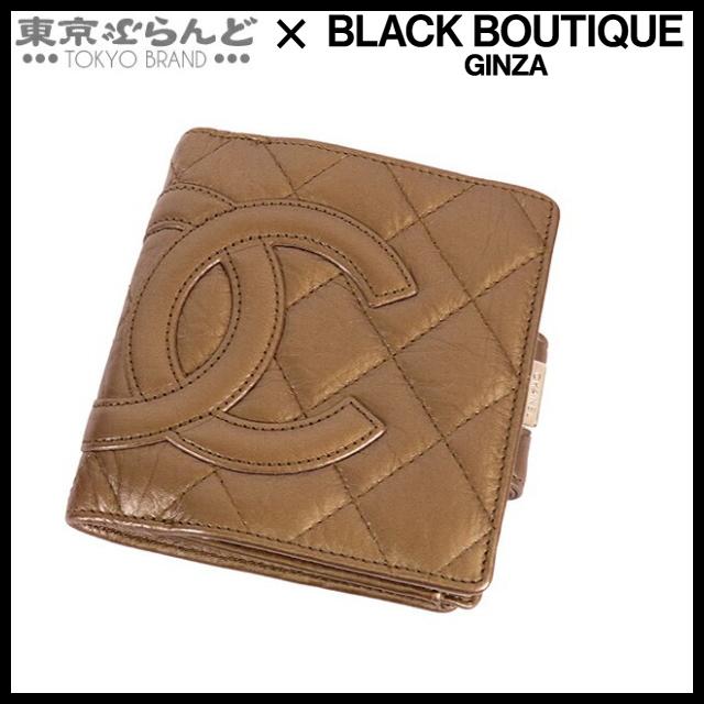 CHANEL シャネル カンボン マトラッセ コンパクト財布 ブロンズ 