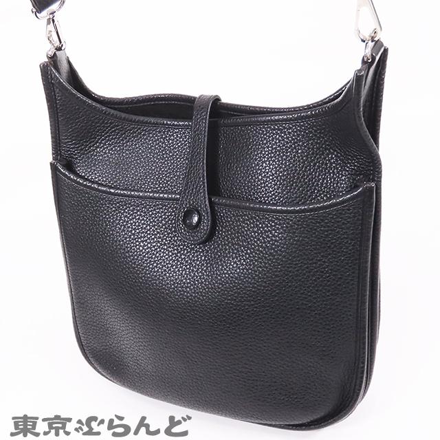 HERMES エルメス エヴリン 3 PM □P刻印 黒 ブラック シルバー金具  