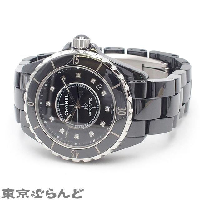 シャネル CHANEL J12 12Pダイヤモンド H1626 ブラック セラミック ダイヤモンド SS 腕時計 メンズ 自動巻 仕上済 101692808｜tokyobrand｜02