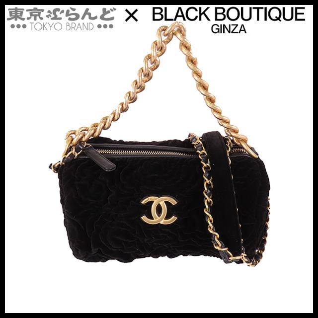 CHANEL（シャネル） カメリア ドラムバッグ ブラック ライトゴールド