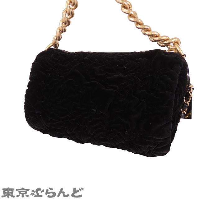 CHANEL（シャネル） カメリア ドラムバッグ ブラック ライトゴールド