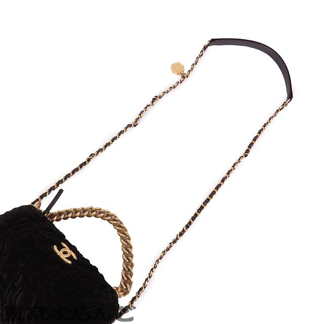 CHANEL（シャネル） カメリア ドラムバッグ ブラック ライトゴールド