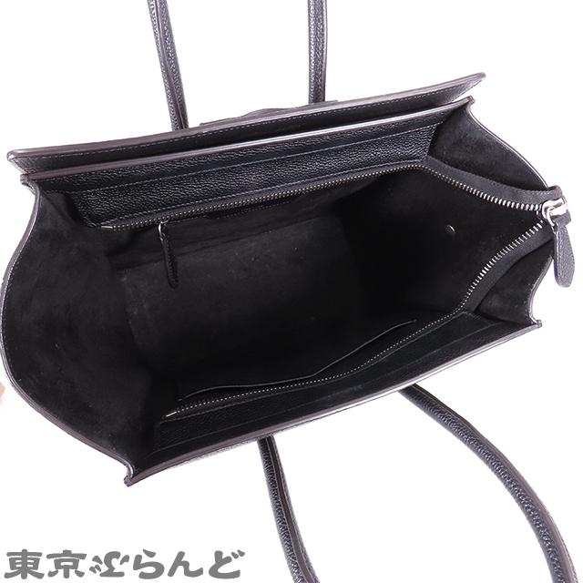 CELINE セリーヌ ラゲージ マイクロ ショッパー ブラック レザー CELINE セリーヌ ラゲージ マイクロ ショッパー ブラック レザー