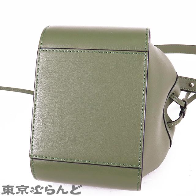 ロエベ LOEWE ハンモック ドローストリング ミニ グリーン レザー 2WAY ハンドバッグ ショルダーバッグ レディース A 101694199｜tokyobrand｜03