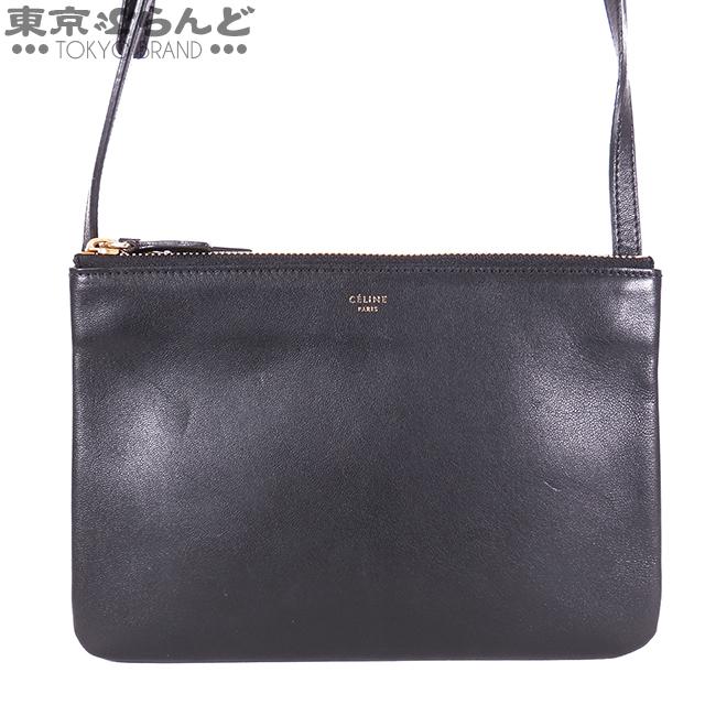 CELINE（セリーヌ） トリオ スモール 165113 ブラック ゴールド金具