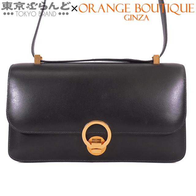 HERMES エルメス リングドゥ ショルダーバッグ 〇H刻印 黒 HERMES エルメス リングドゥ ショルダーバッグ 〇H刻印 黒