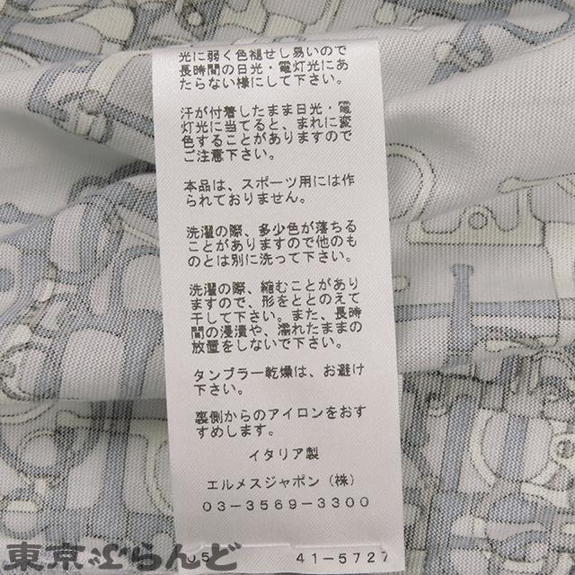 HERMES（エルメス） ホースビット柄 Tシャツ ライトグレー コットン XL
