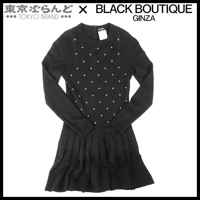 CHANEL シャネル ニット タック ワンピース P50016K06342 ブラック 黒  